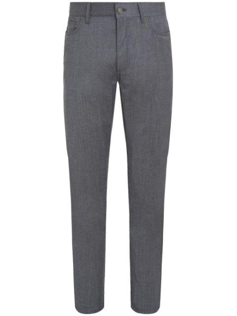 Roccia stonewashed wool trousers by ZEGNA