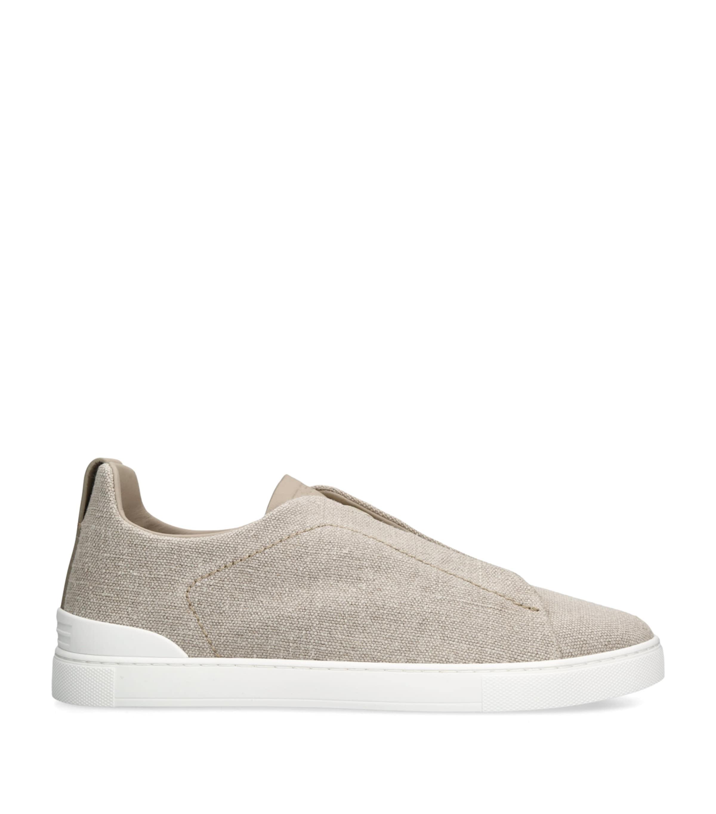 Zegna Cotton-Linen Triple Stitch Sneakers by ZEGNA