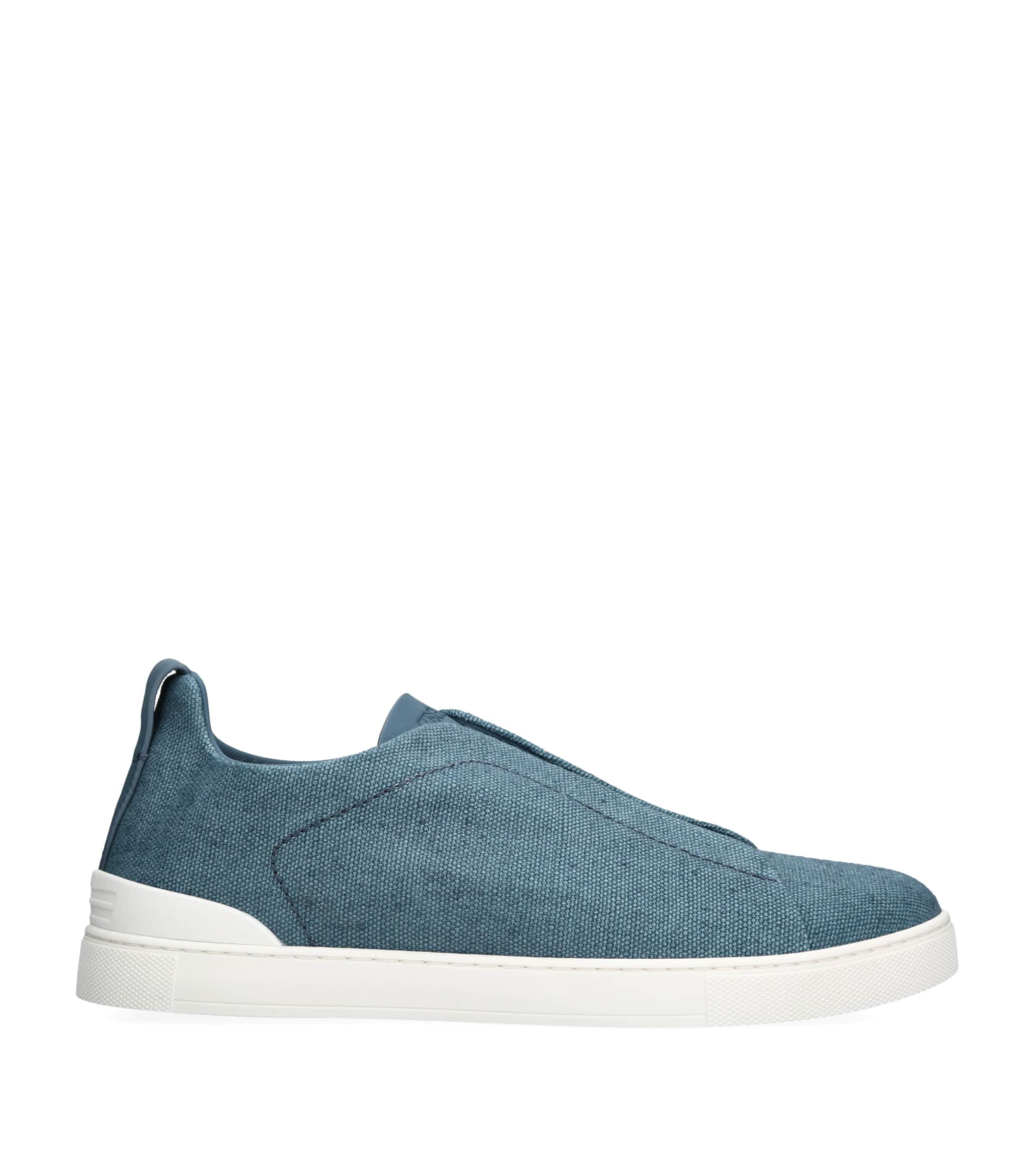 Zegna Cotton-Linen Triple Stitch Sneakers by ZEGNA