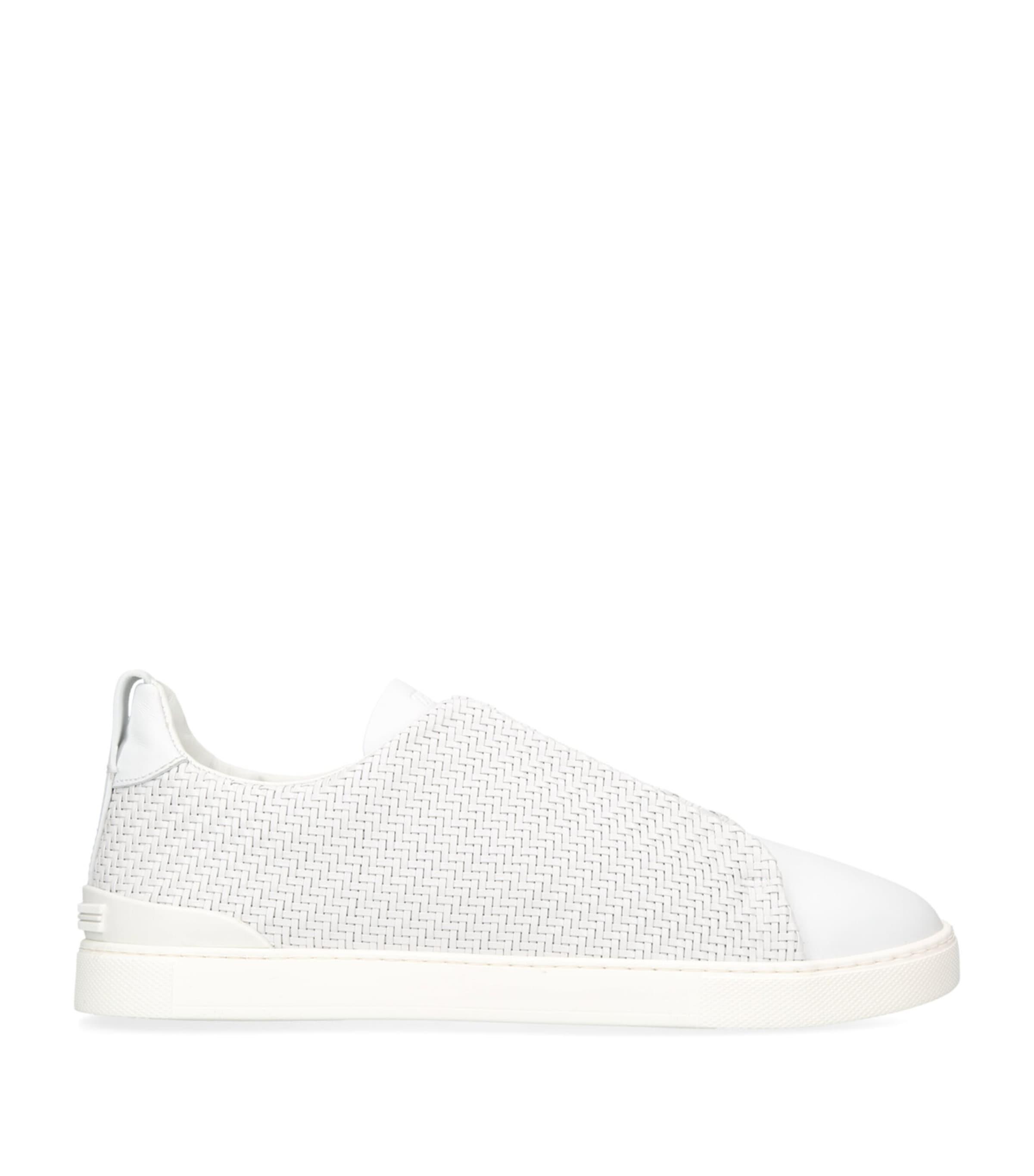 Zegna Leather PELLETESSUTA Triple Stitch Sneakers by ZEGNA