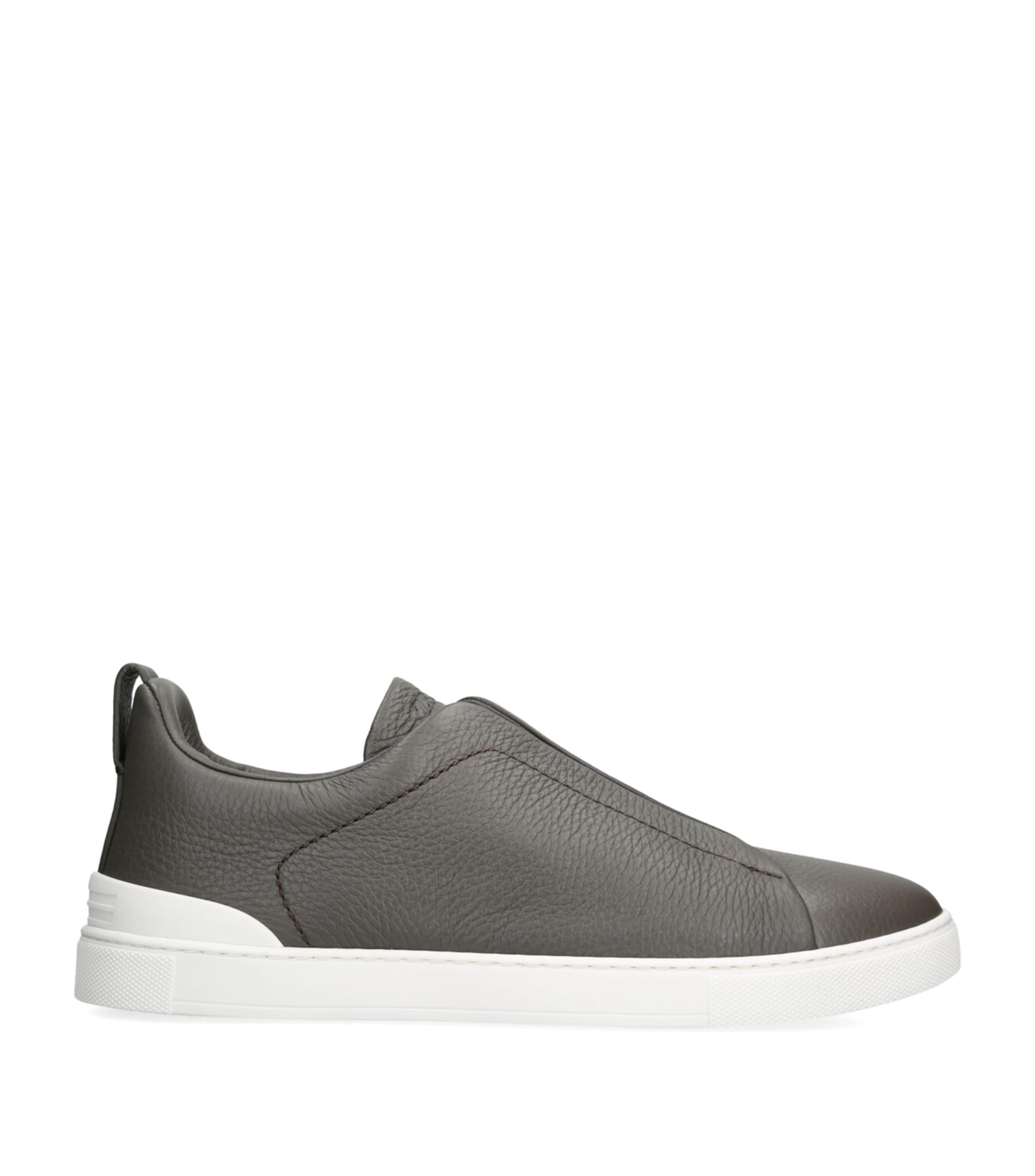 Zegna Leather Triple Stitch Sneakers by ZEGNA
