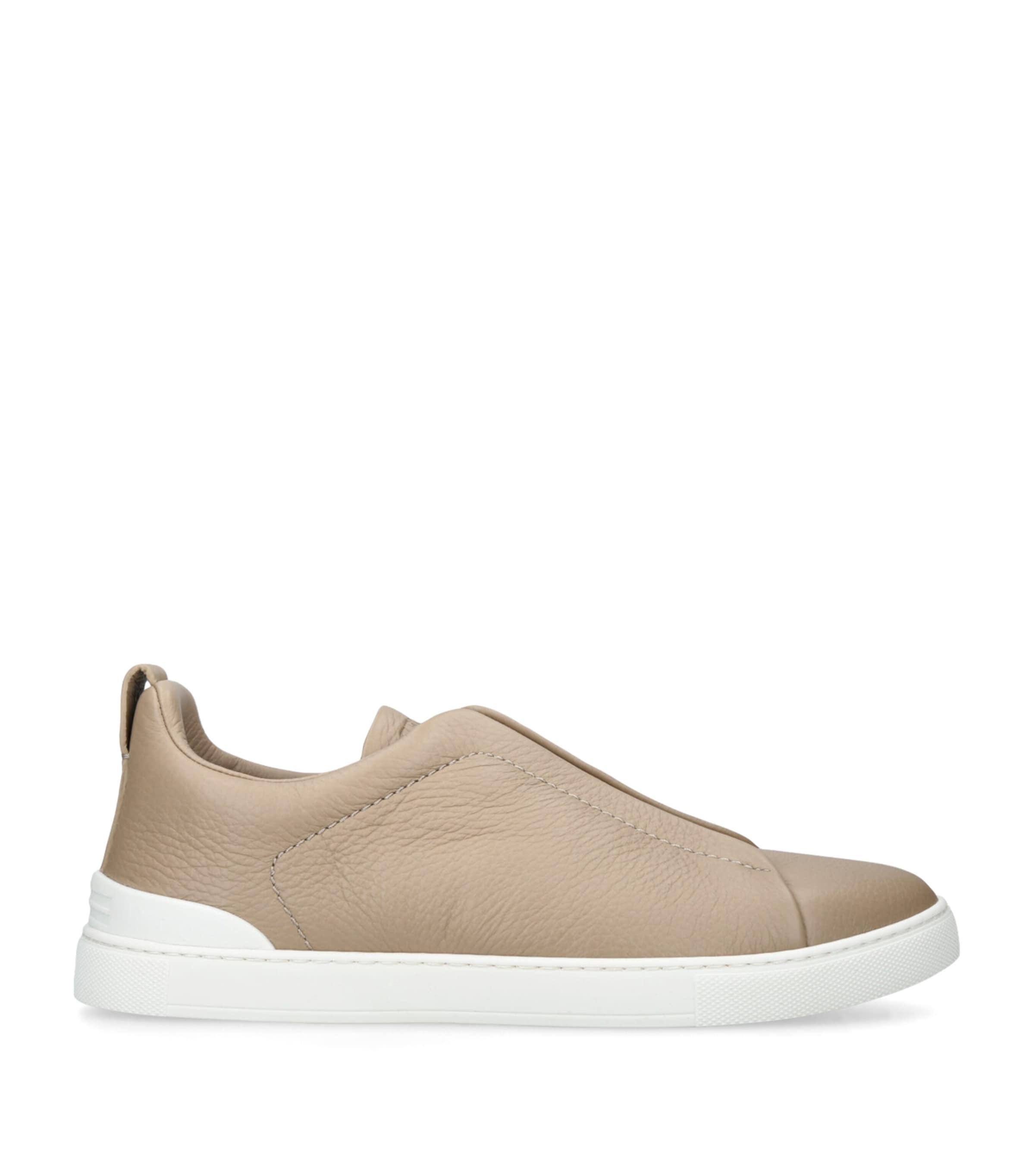 Zegna Leather Triple Stitch Sneakers by ZEGNA