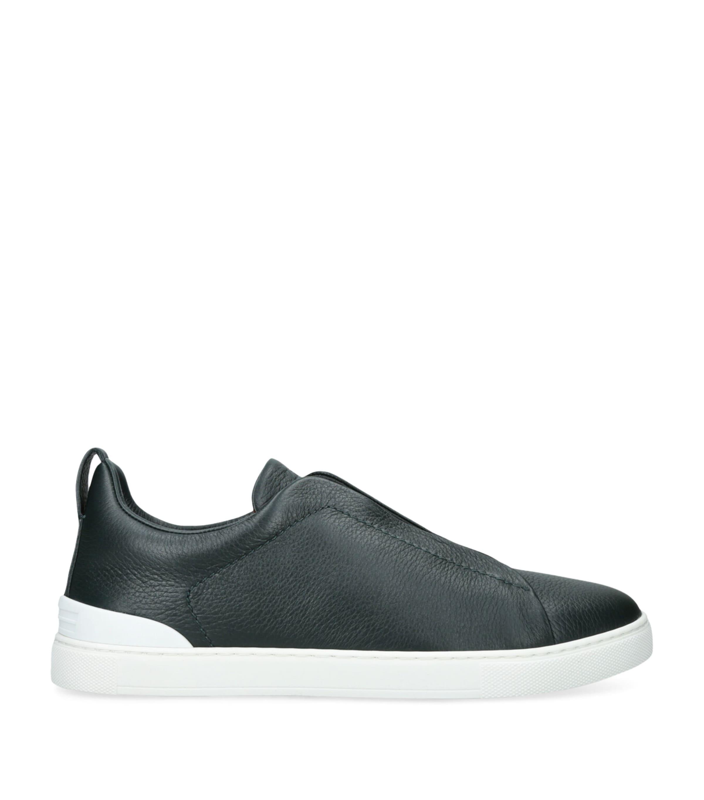 Zegna Leather Triple Stitch Sneakers by ZEGNA