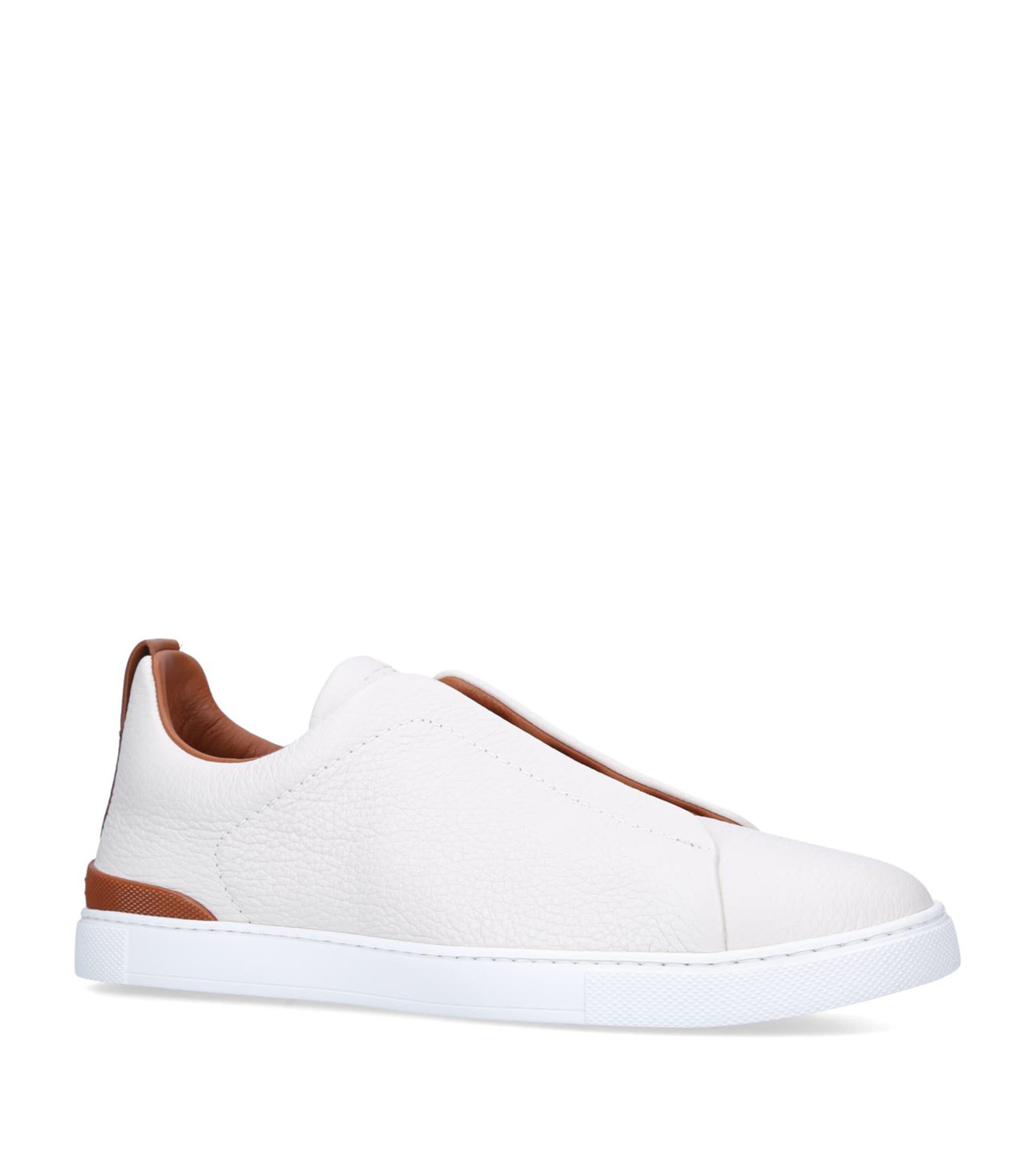 Zegna Leather Triple Stitch Sneakers by ZEGNA