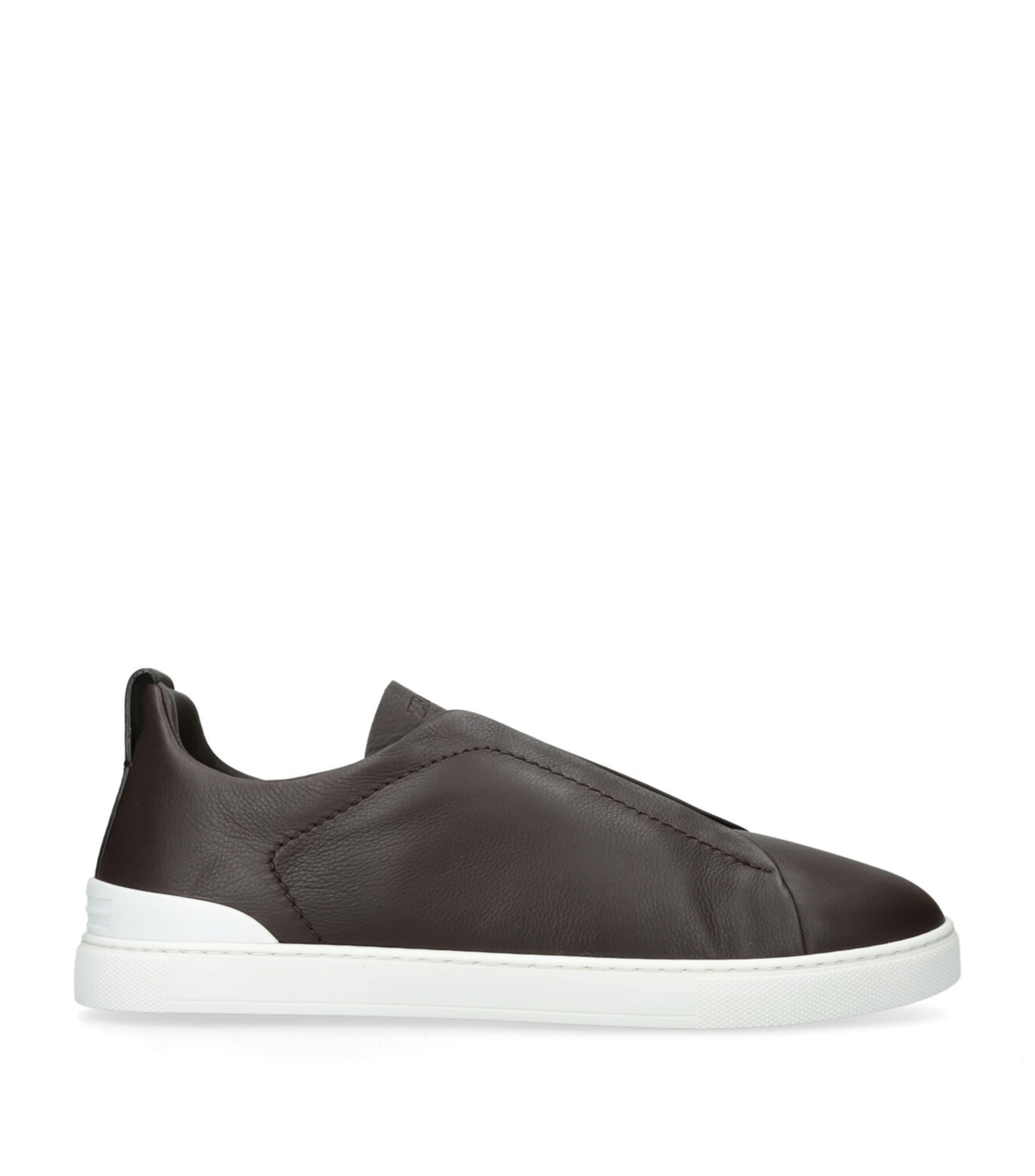 Zegna Shearling Triple Stitch SECONDSKIN Sneakers by ZEGNA