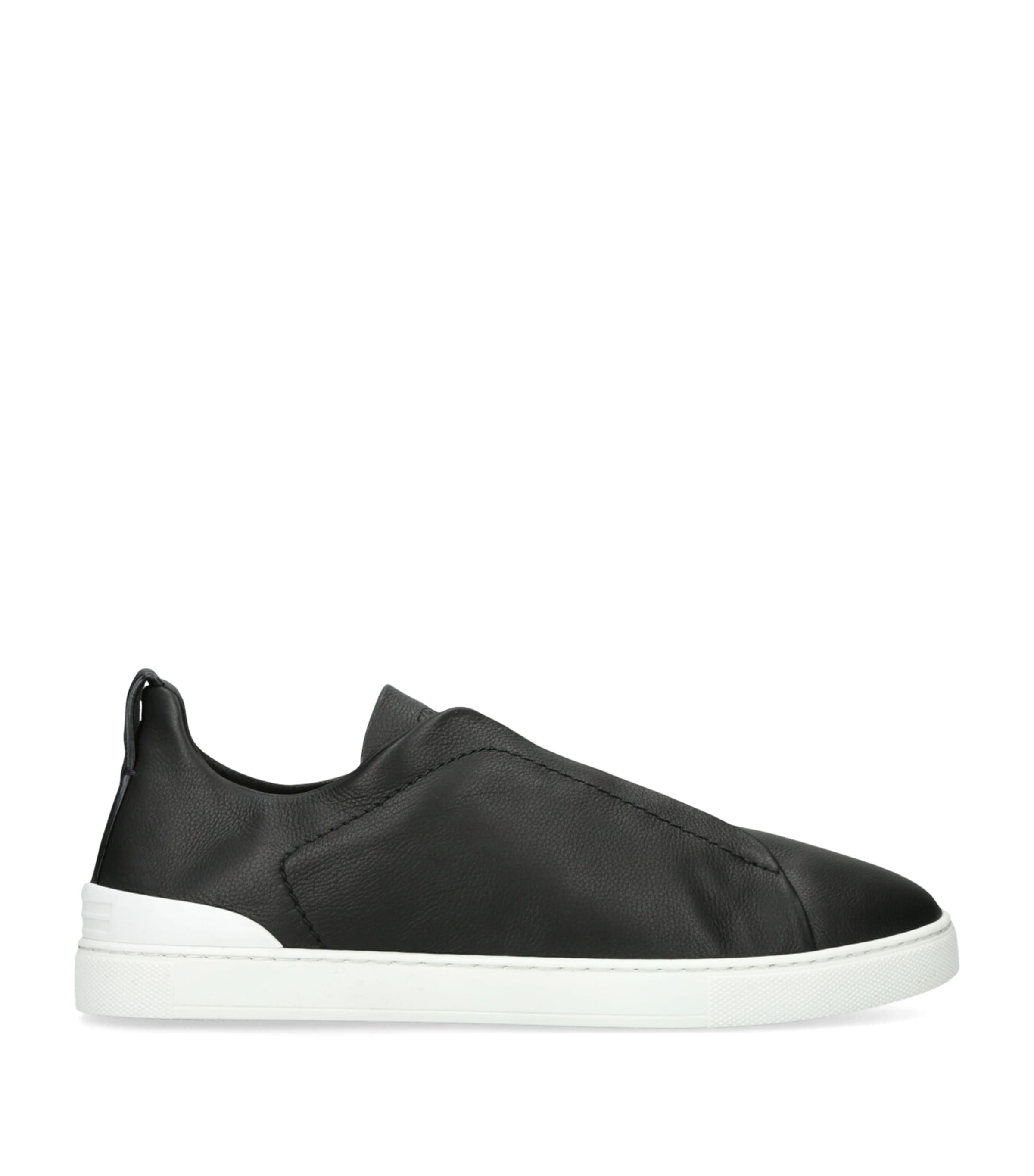 Zegna Shearling Triple Stitch SECONDSKIN Sneakers by ZEGNA