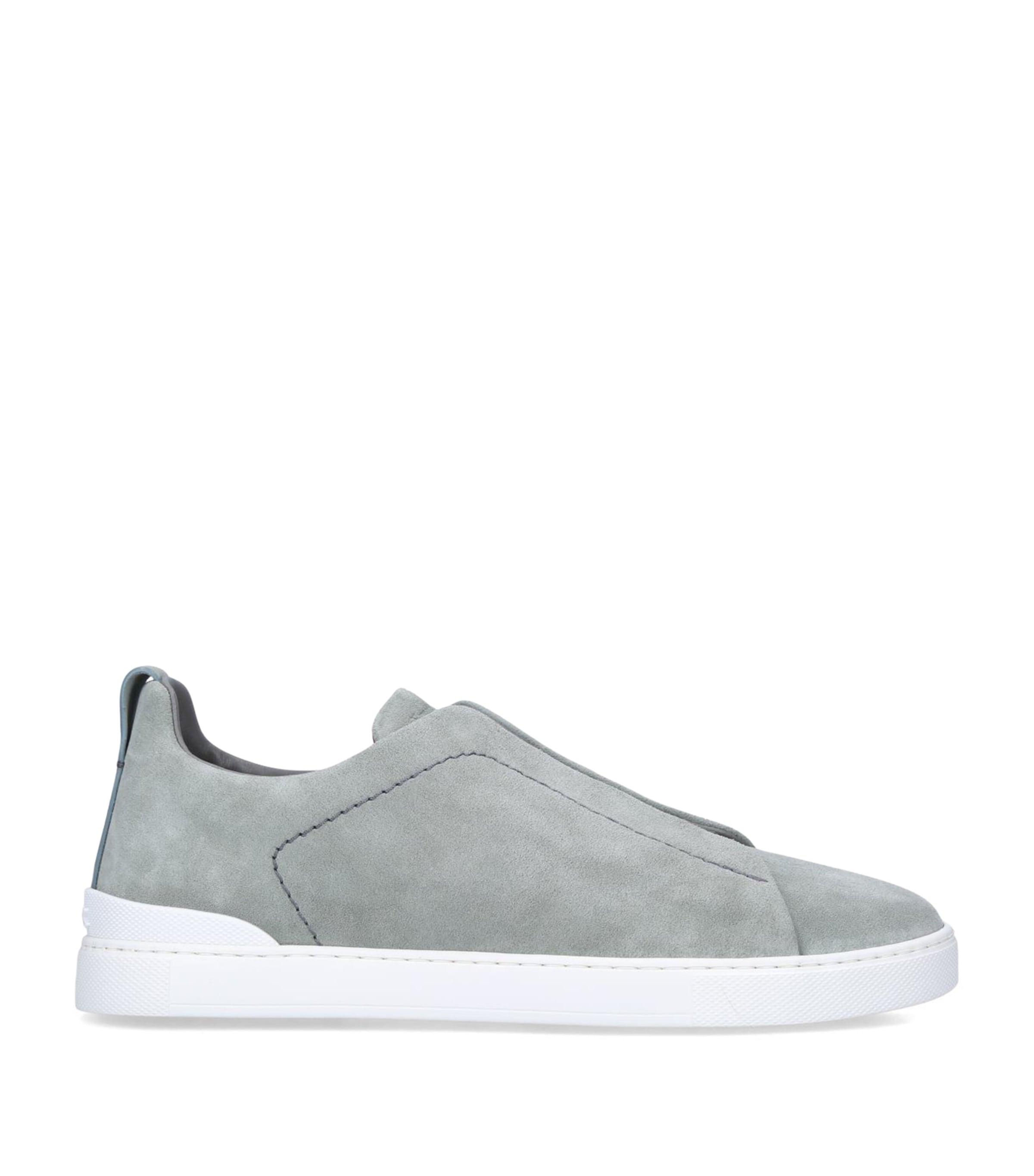 Zegna Suede Triple Stitch Sneakers by ZEGNA