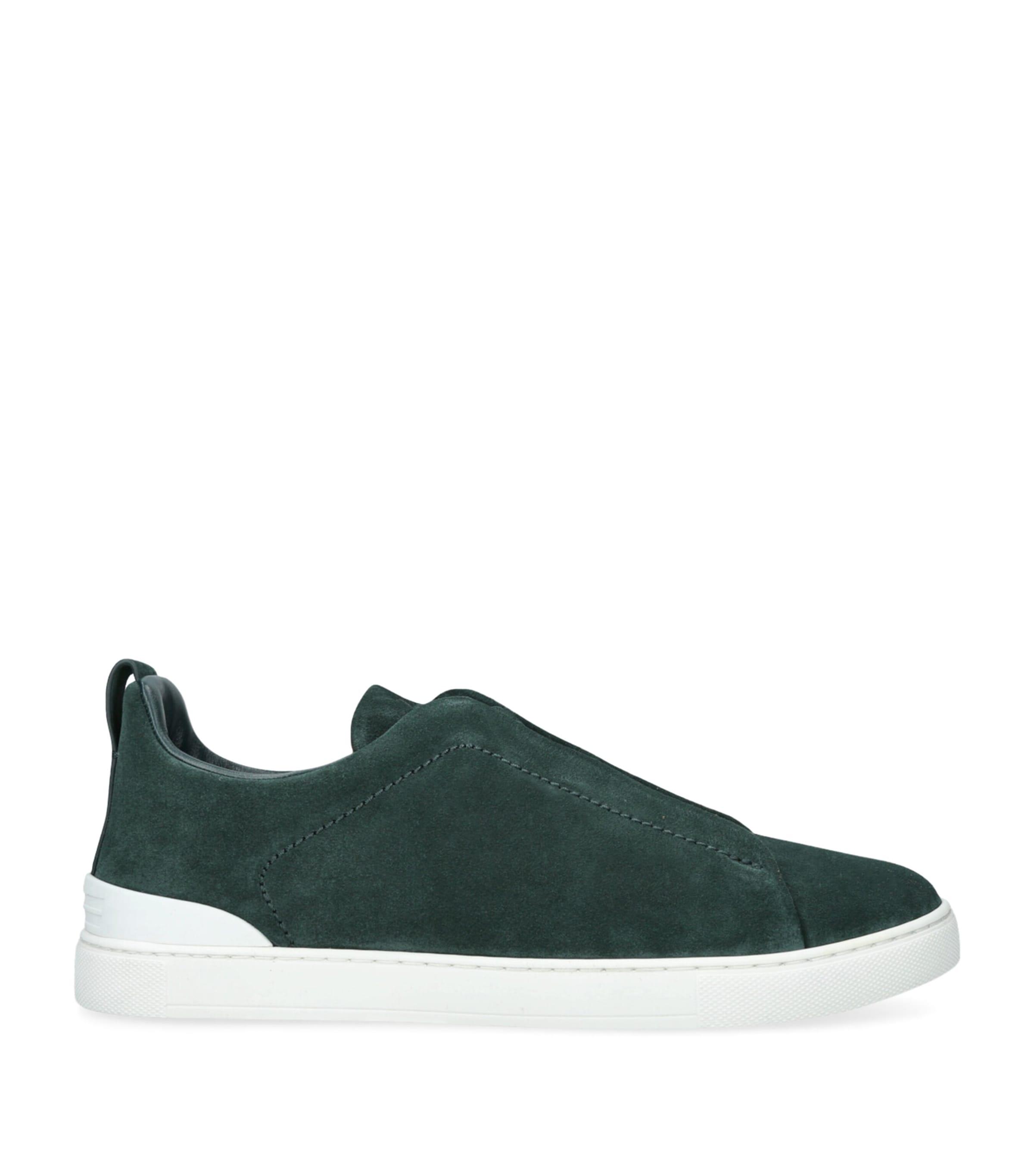 Zegna Suede Triple Stitch Sneakers by ZEGNA