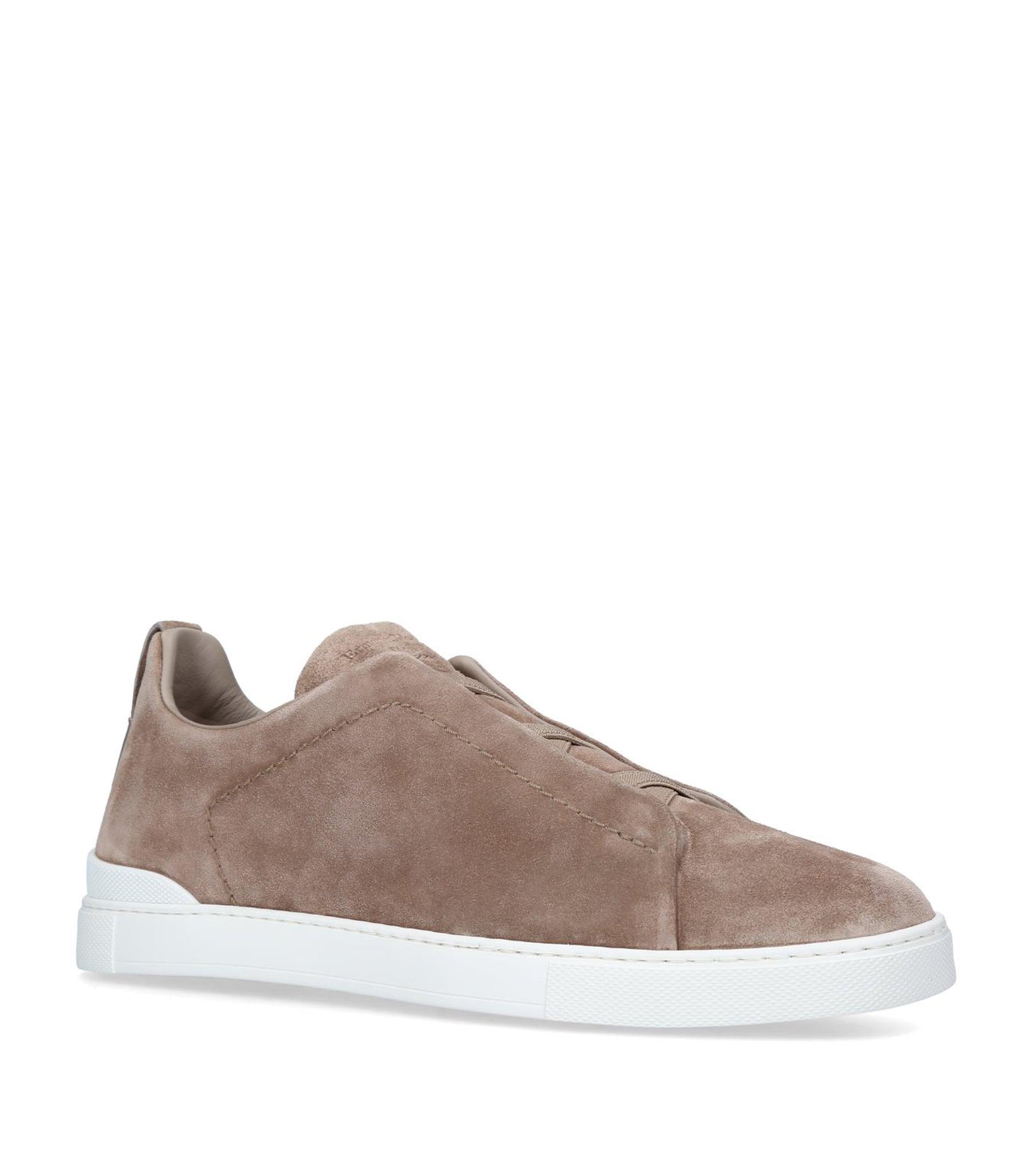 Zegna Suede Triple Stitch Sneakers by ZEGNA