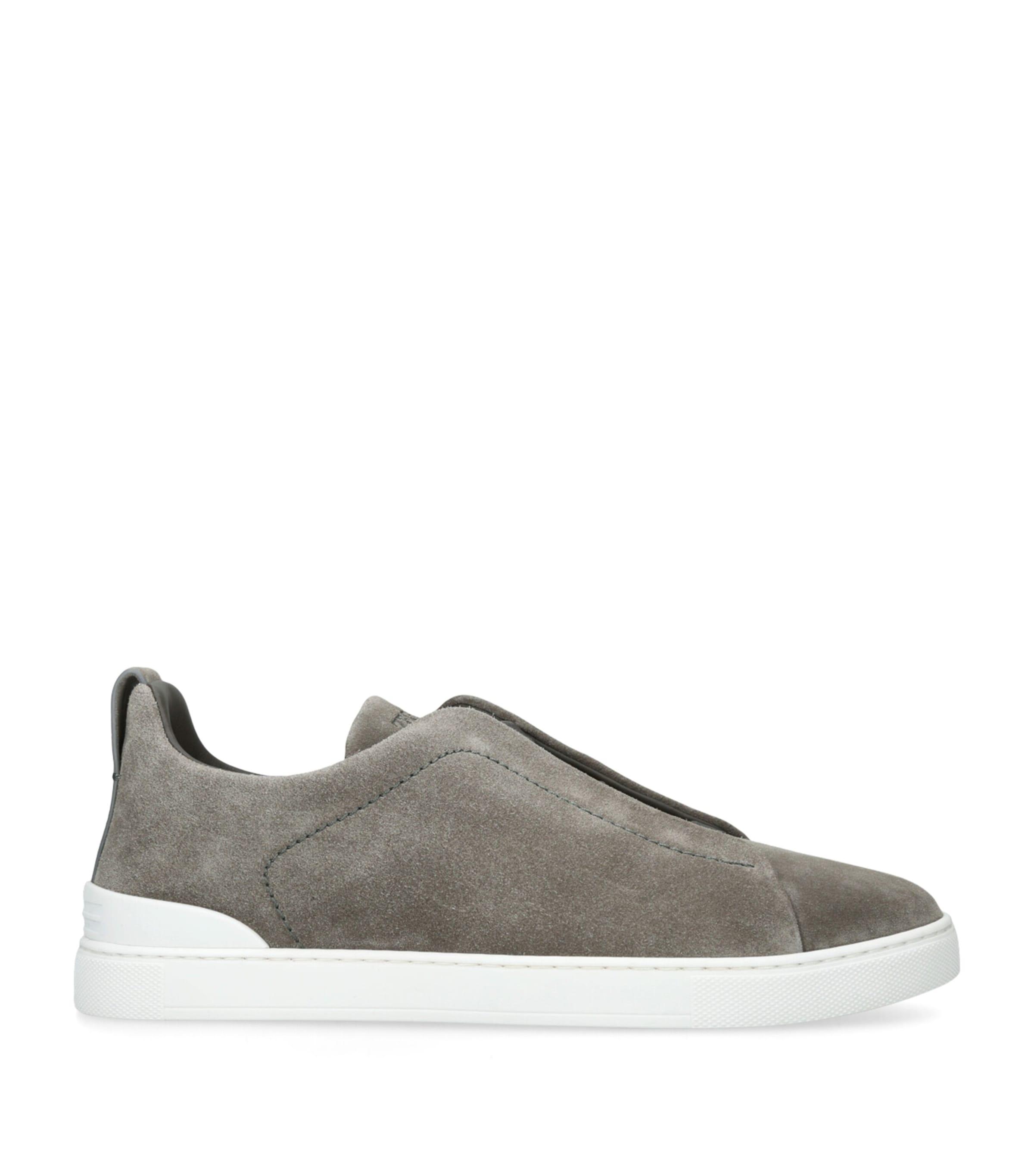 Zegna Suede Triple Stitch Sneakers by ZEGNA