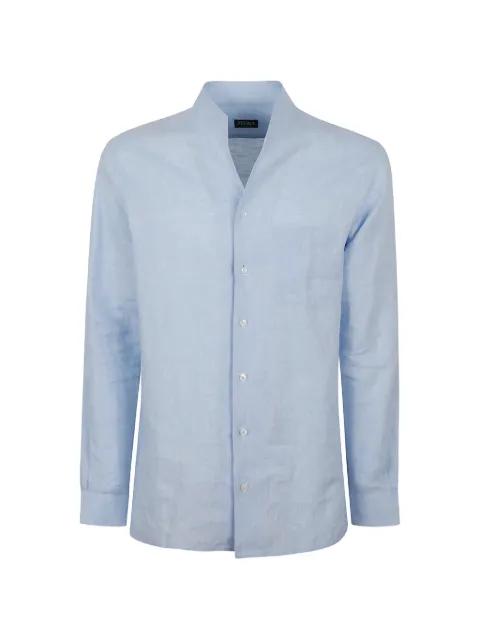 band-collar chest-pocket shirt by ZEGNA