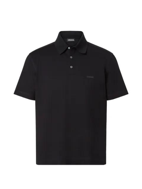 black cotton polo shirt by ZEGNA