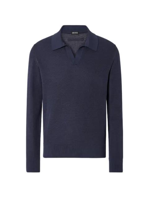 blue polo top by ZEGNA