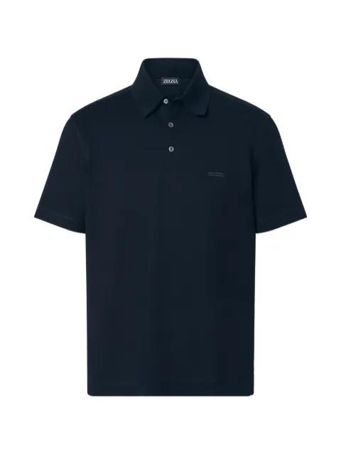 button cotton polo shirt by ZEGNA