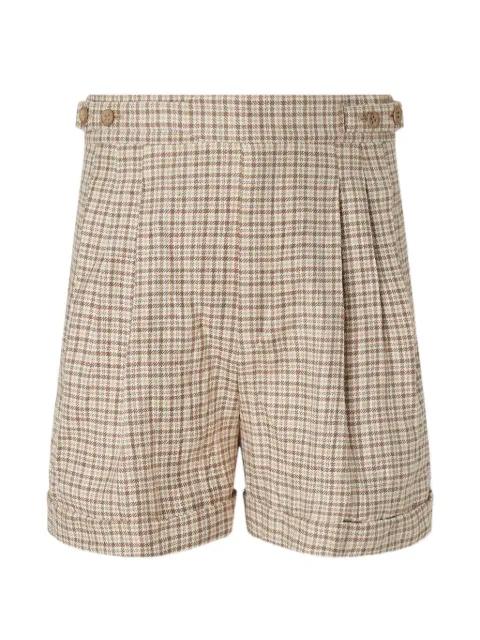 button-detail pleated silk shorts by ZEGNA