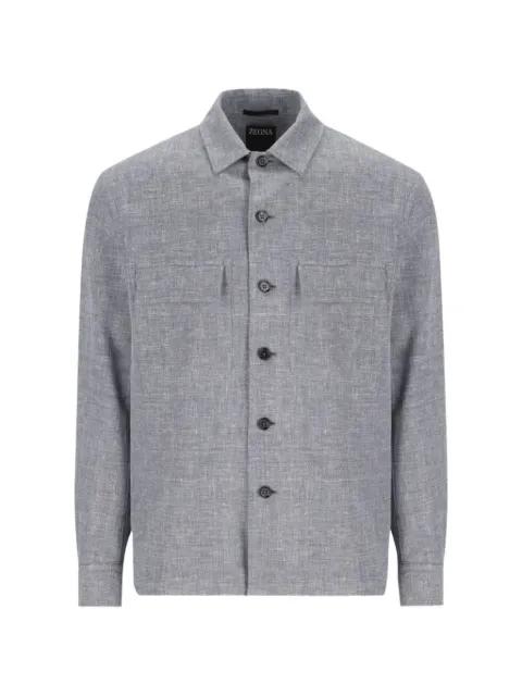 button-up flap-pocket shirt by ZEGNA