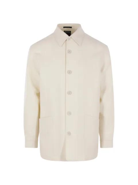 button-up patch-pocket shirt by ZEGNA