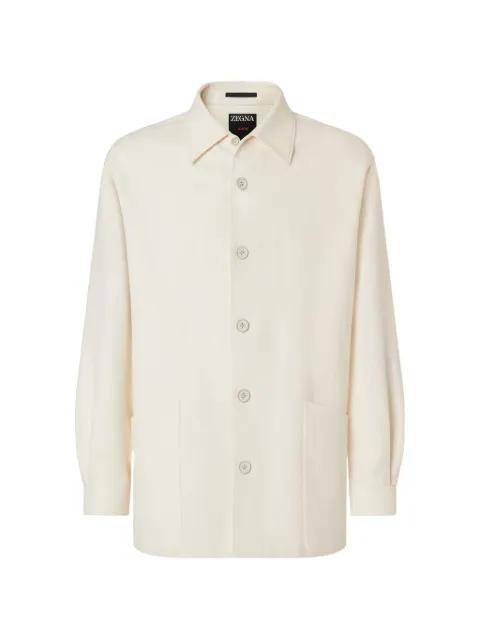 button-up wool overshirt by ZEGNA
