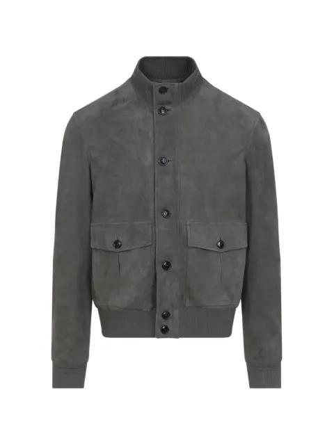 buttoned leather jacket by ZEGNA
