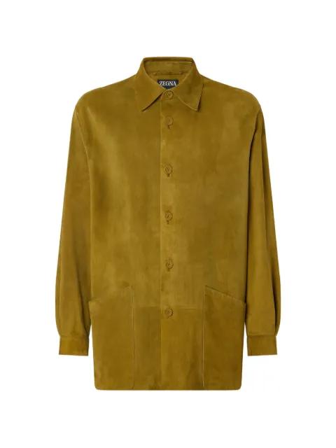 buttoned leather overshirt by ZEGNA