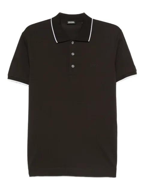 contrast-trimmed polo shirt by ZEGNA