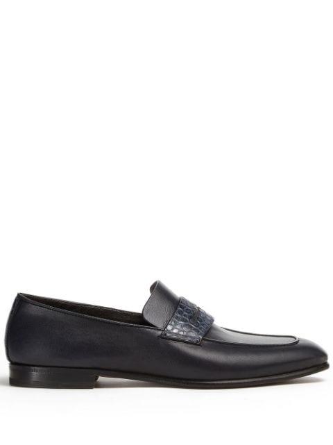 crocodile-embossed detail loafers by ZEGNA