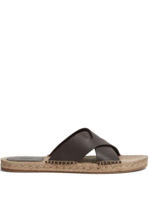 crossover leather espadrille sandals by ZEGNA