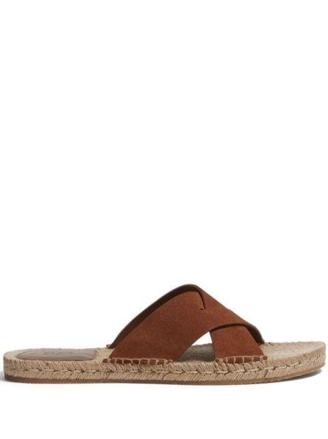 crossover-strap suede sandals by ZEGNA
