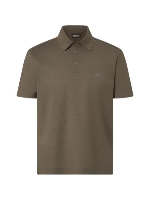 dark taupe cotton polo shirt by ZEGNA