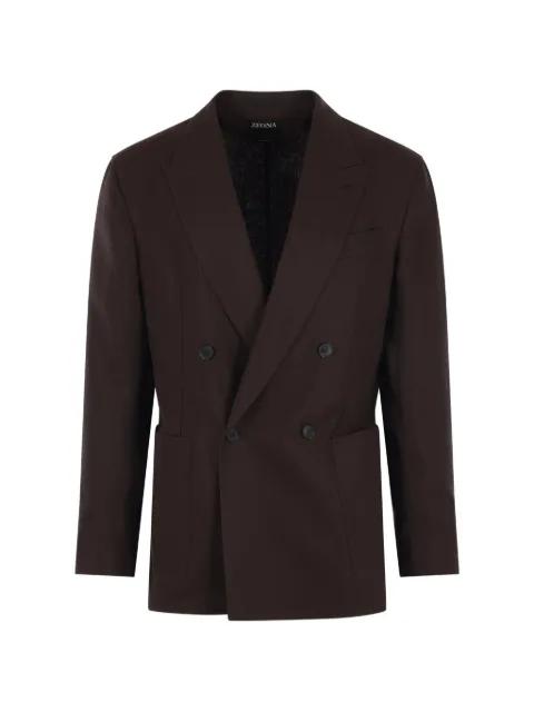 double-breasted peak-lapel blazer by ZEGNA