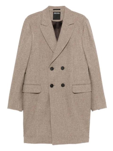 flap-pocket double-breasted coat by ZEGNA