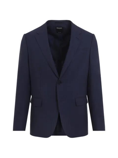 flap-pocket linen blazer by ZEGNA
