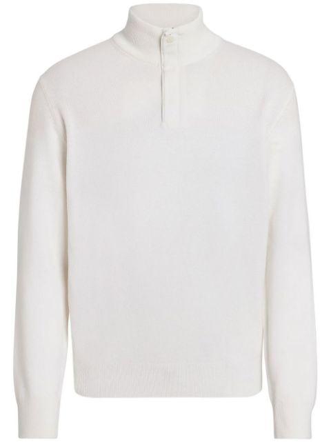 half-zip fastening knit jumper by ZEGNA