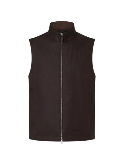 high-neck zip-up gilet by ZEGNA