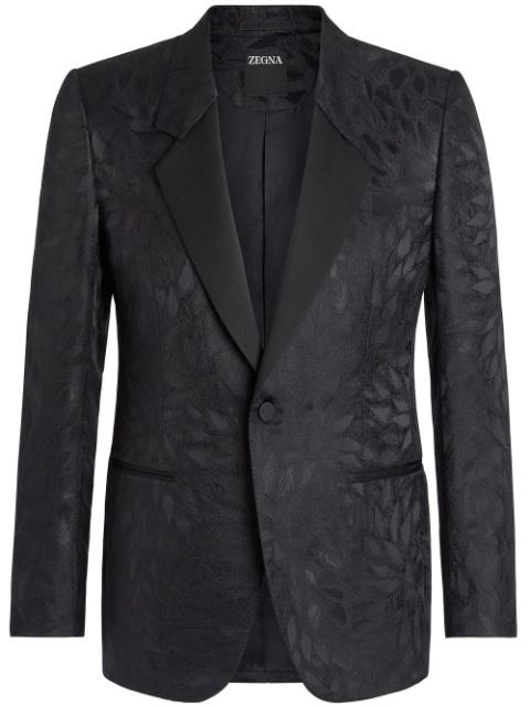 jacquard silk-wool blazer by ZEGNA