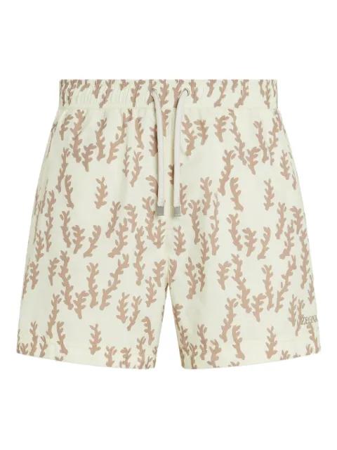 leaf-print swim shorts by ZEGNA