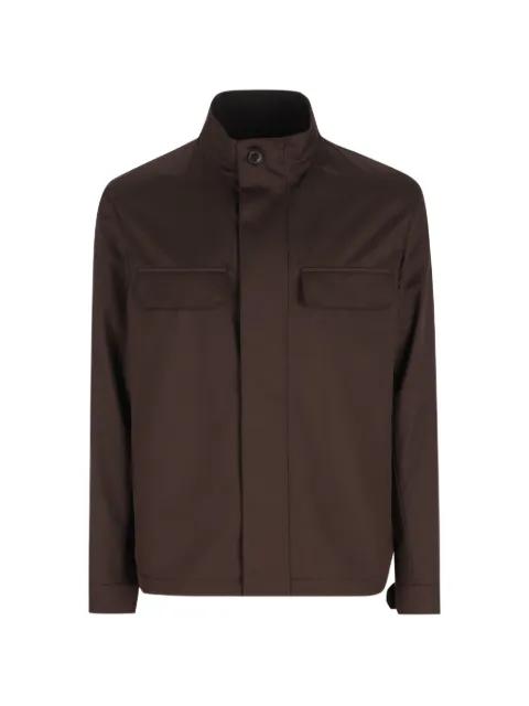 leather-detail jacket by ZEGNA