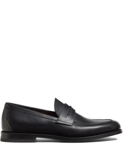 leather penny-slot loafers by ZEGNA