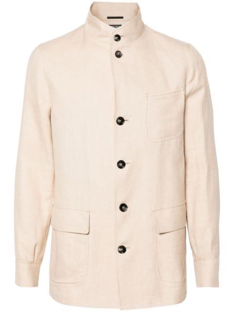 linen-blend shirt jacket by ZEGNA