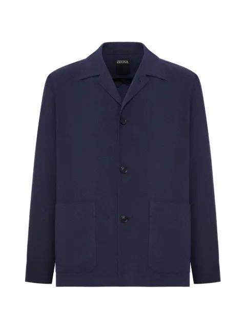 linen patch-pocket jacket by ZEGNA