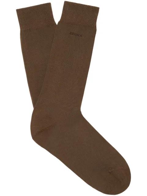 logo-intarsia socks by ZEGNA