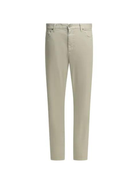 logo-patch linen trousers by ZEGNA