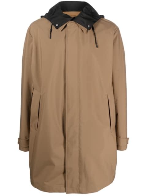 long-sleeve hoodied raincoat by ZEGNA