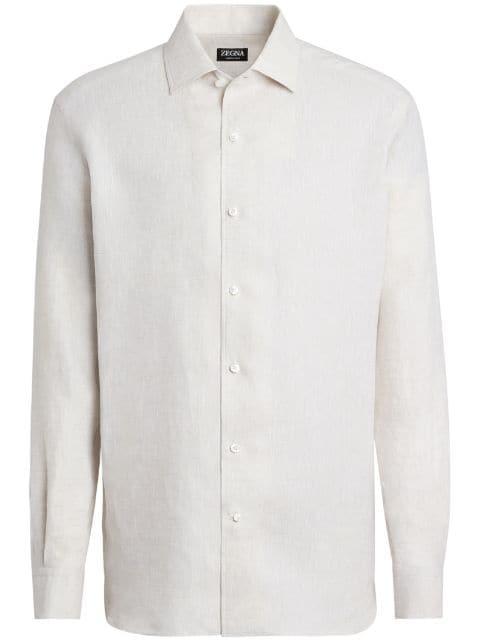 long-sleeve linen shirt by ZEGNA
