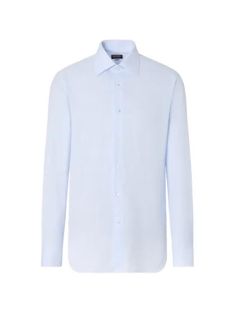 micro-checked cotton shirt by ZEGNA