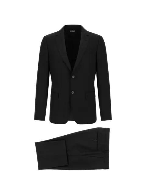 mirror lapels pleated wool dress by ZEGNA