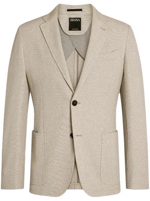notch-lapel cotton blazer by ZEGNA