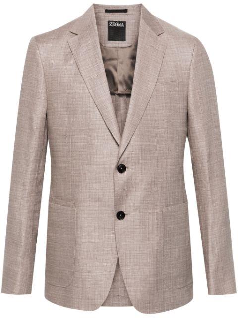 notched-lapels single-breasted blazer by ZEGNA