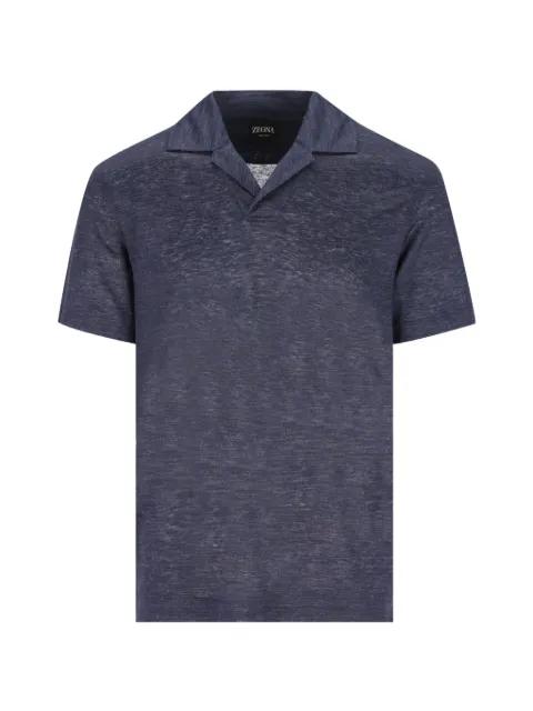 notched linen T-shirt by ZEGNA