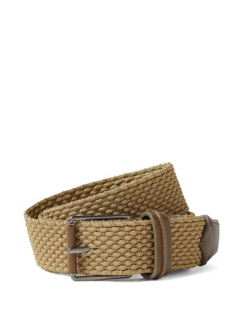 olive-green woven belt by ZEGNA